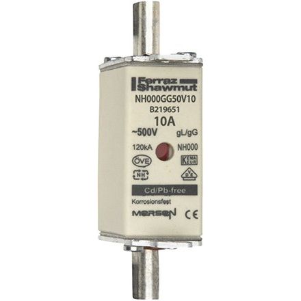 Mersen - Messersicherung NH-Sicherungseinsatz SF NH000GG50V10 Gr.000 gG 10A/500VKM