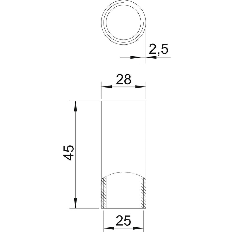 OBO Bettermann - Muffe für Installationsrohre Aluminiumverbindungsmuffe SVM25W ALU m. Gewinde M25x1,5 − 50 Stück
