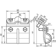 DEHN - Anschlussklemme für Blitzschutz Dachrinnenklemme 339 010 St/tZn f.Wulst 13-25