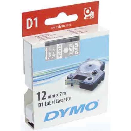 Newell Brands - Schriftband D1 Schriftband 12mm/7m 45020 weiß auf transp