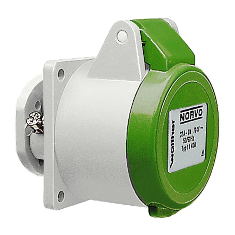 Walther Werke - CEE-Anbausteckdose (IEC 60309) NORVO Anbaudose gerade 10402 16A 2P 42V 4h IP44