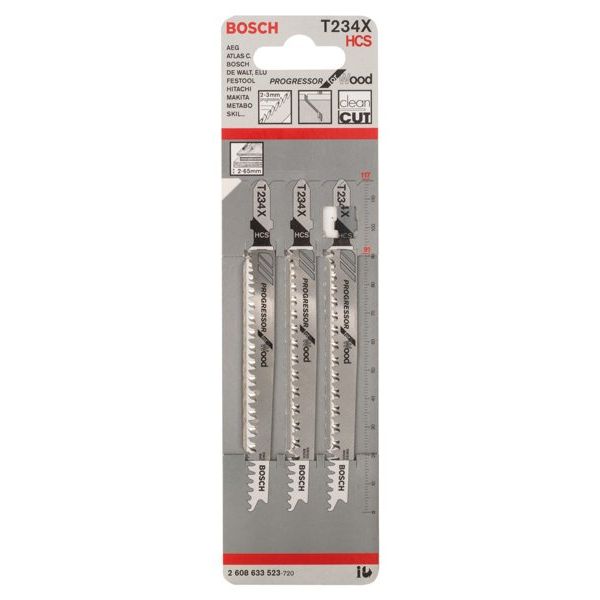 Bosch - Stichsägeblatt T 234 X 2608633523 Progressor for Wood − 10 Packung