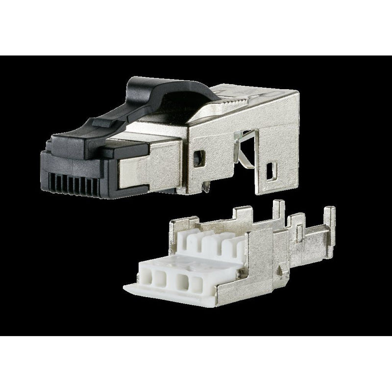 Metz Connect - Modularer Steckverbinder RJ45 Stecker Cat.6A 130E405042-E Kabelzuführ.360 Grad − 1 Stück