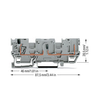 WAGO - Bauelement-Reihenklemme 1-Leiter/1PinBauelementkl. 769-218/281-411 Diode 1N4007,grau − 50 Stück