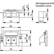 Telegärtner - Kommunikationsanschlussdose Kupfer Modul-Aufnahme 2fach 100021416 UP/50 aws leer f.BR