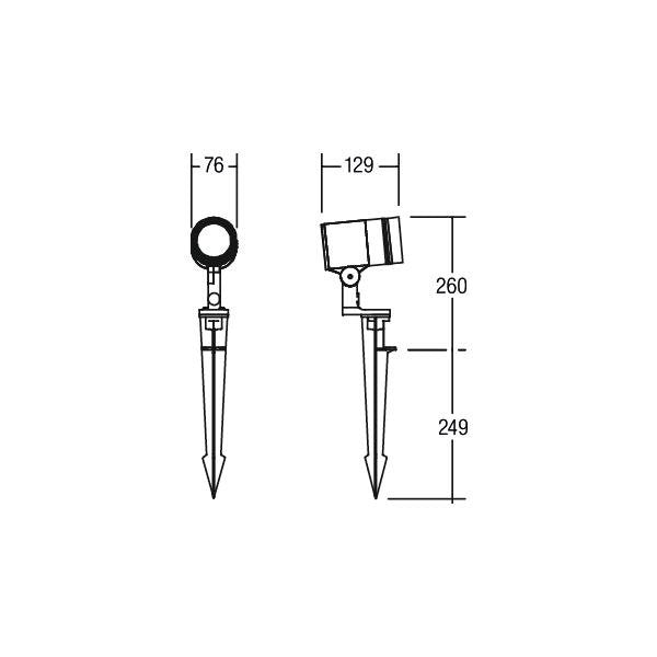 Brumberg Leuchten - Wegeleuchte LED Erdspießstrahler 60104183 8W 230V IP65 sw  − 1 Stück