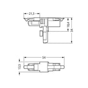 WAGO - Kompaktverteiler für steckbare Gebäudeinstallation T-Verteiler 2-polig 890-1606 Kod. A,schwarz − 25 Stück