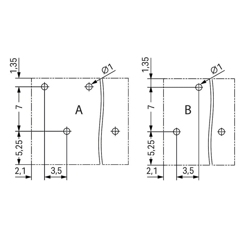 WAGO - Leiterplattenklemme THR-Leiterplattenklemme 2086-1226/997-607 Drücker,1,5mm²,sw − 1660 Stück