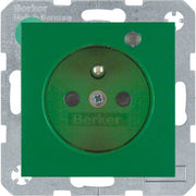 Berker - Steckdose Glas gn matt 6765091913 Kontroll-LED