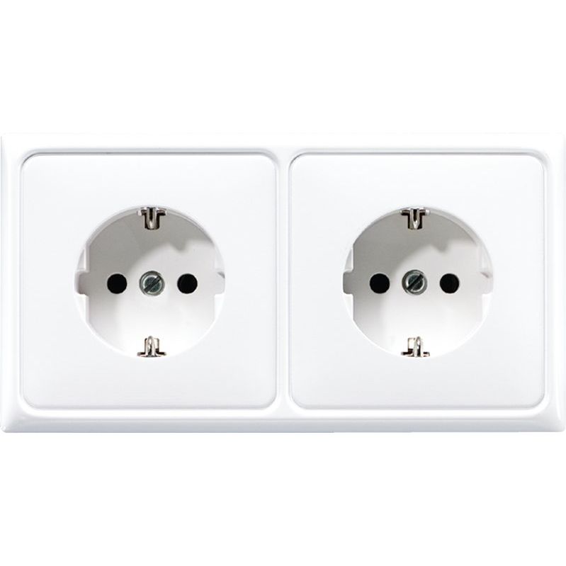 Jung - Steckdose KK-SCHUKO-Steckdose 2-fach CD 522 BF WW 16A 250V