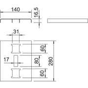 OBO Bettermann - Einlegeblech für Kabelleiter Sprossenauflageblech SAB30 FT für Funktionserhalt − 25 Stück