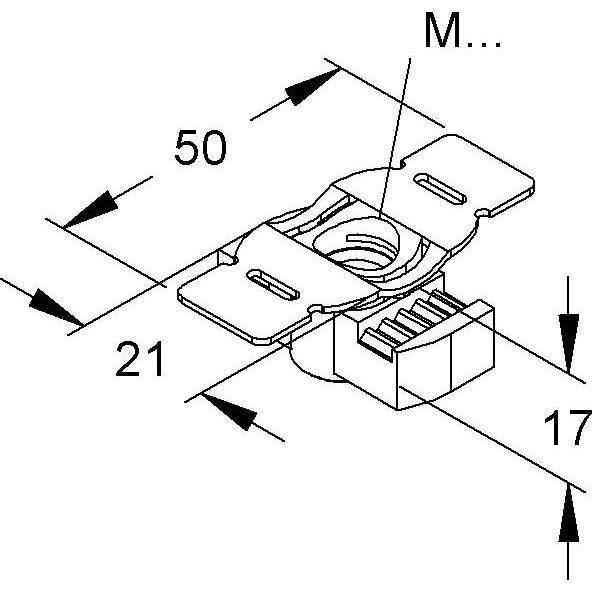 Niedax - Gleitmutter Gleitmutter GMZF M6-18 E5 M6, Edelstahl  − 1 Stück
