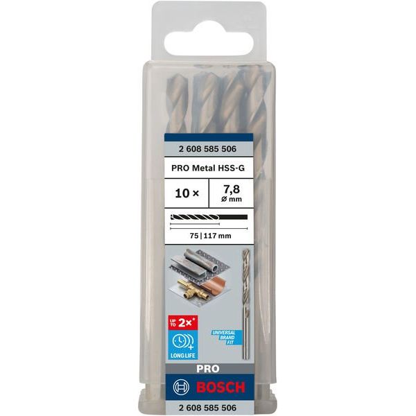 Bosch - Bohrer PRO Metal HSS-G 2608585506 Spiralbohrer 7,8 x