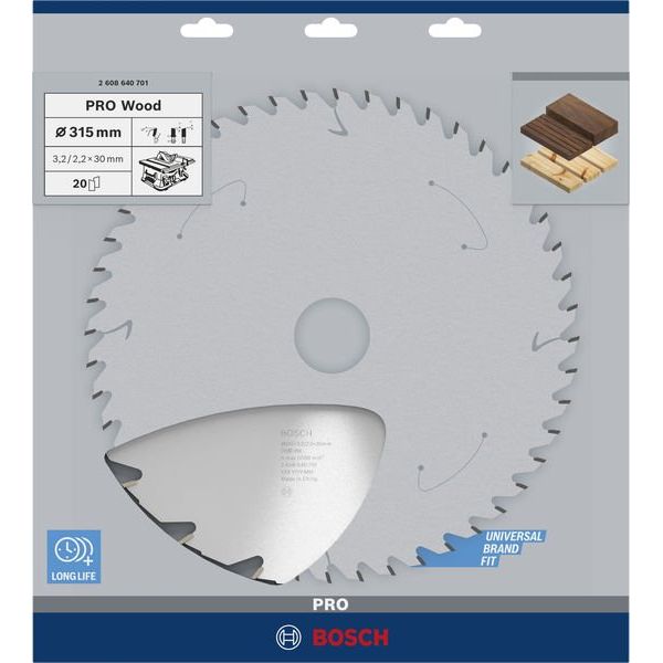 Bosch - Kreissägeblatt PRO Wood Kreissägeblatt, 2608640701 315 x 3,2 x 30 mm