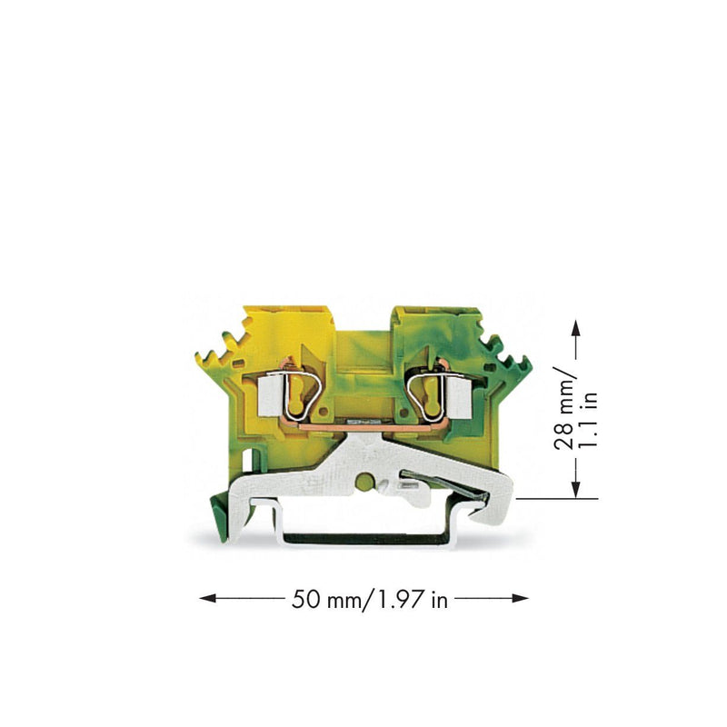 WAGO - Schutzleiter-Reihenklemme Schutzleiterklemme 280-607 0,08-2,5mmq gn/gelb