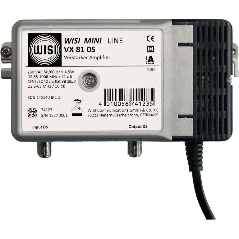 Wisi - BK-Verstärker Hausanschlussverstärker VX 81 0S 21 dB, ortsgespeist