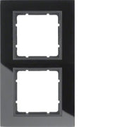 Berker - Abdeckrahmen Glasrahmen 10126616 schwarz 2fach