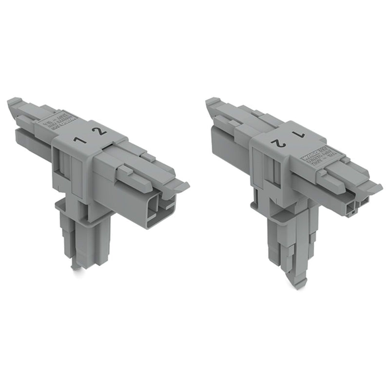 WAGO - Kompaktverteiler für steckbare Gebäudeinstallation T-Verteiler 2-polig 890-1701 Kod. B,grau − 25 Stück