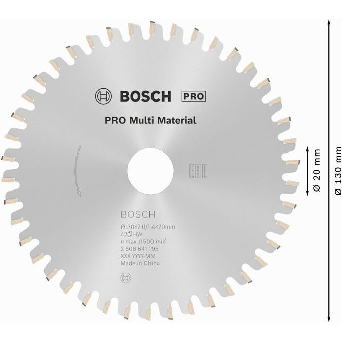 Bosch - Kreissägeblatt PRO Multi Material 2608641195 Kreissägeblatt 130 x
