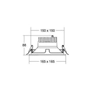 Brumberg Leuchten - Downlight/Strahler/Flutlicht LED-Einbaudownlight 230V 41643184 4000K, quadratisch