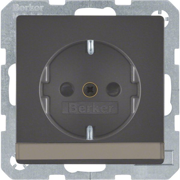 Berker - Steckdose SCHUKO-Steckdose anth/sa 41496086 m. Beschriftungsfeld