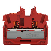 WAGO - Ein- und mehrpolige Klemmenleiste 2-LeiterMini-Durchgangskl. 2252-303 Drücker,2,5 mm²,rot − 100 Stück