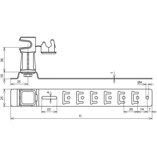 DEHN - Dachleitungshalter für Blitzschutz Dachleitungshalter DLHUS8H36L335BRV2A UNIsnap NIRO/K-braun