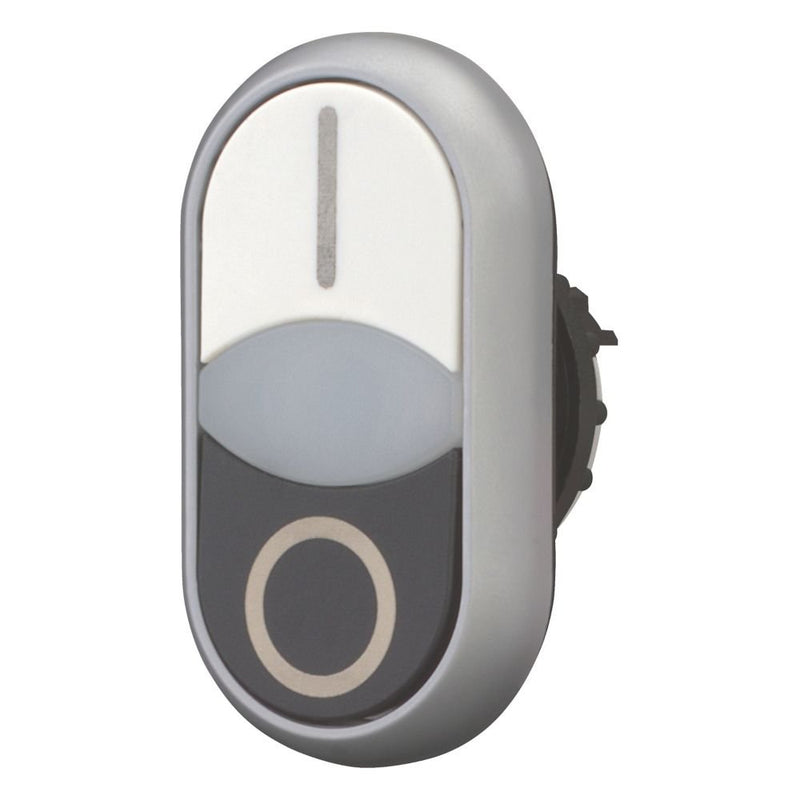 Eaton - Frontelement für Drucktaster Doppeldrucktaste M22-DDLF-WS-X1/X0 beleuch., flach − 5 Stück