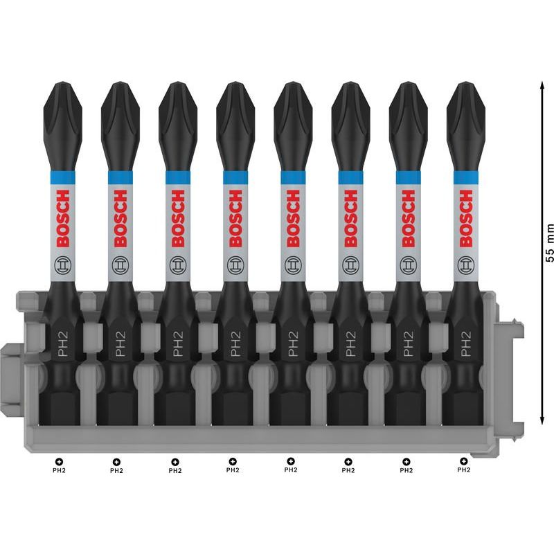 Bosch - Bit-Set PRO Phillips Impact Bit, 2608522330 PH2, 55 mm, 8-tlg