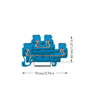 WAGO - Durchgangs-Reihenklemme Doppelstockklemme 870-504 0,08-2,5/4qmm bl N/N − 50 Stück