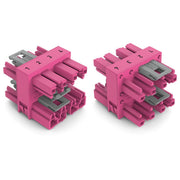 WAGO - Kompaktverteiler für steckbare Gebäudeinstallation 3-fach-Verteiler 4-polig 770-1736 Kod. B,pink − 50 Stück