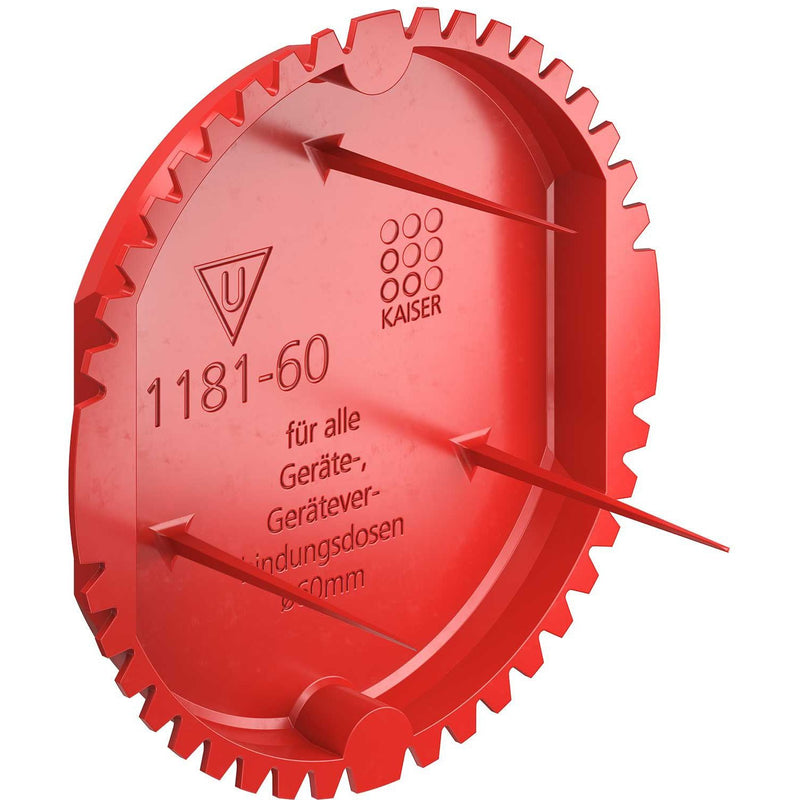 Kaiser - Deckel für Dose/Gehäuse für Montage in der Wand/Decke Signal-Deckel 1181-60 rot − 50 Stück