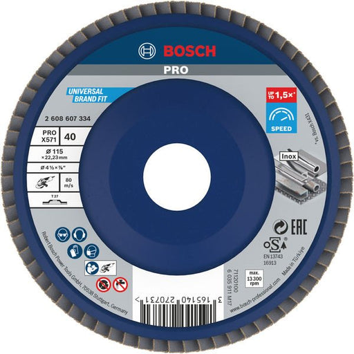 Bosch - Trenn-/Schleifscheibe PRO X571 2608607334 Fächerschleifscheibe