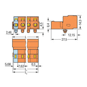 WAGO - Kabelsteckverbinder für Leiterplattensteckverbinder 1-Leiter-Stiftleiste 731-641/018-000 CAGECLAMP,2,5mm²,or − 25 Stück