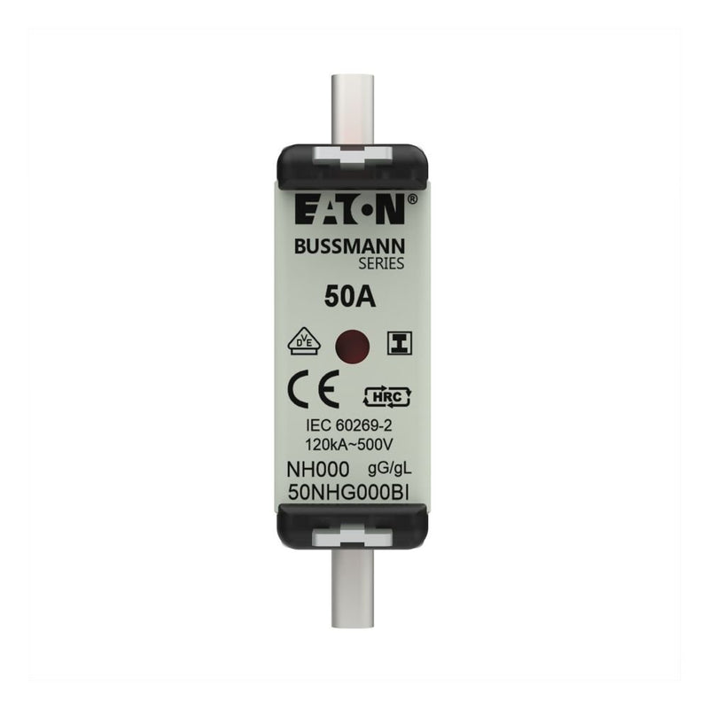 Eaton - Messersicherung Sicherungseinsatz Nieders. 50NHG000BI 50A AC 500V 120kA − 3 Stück
