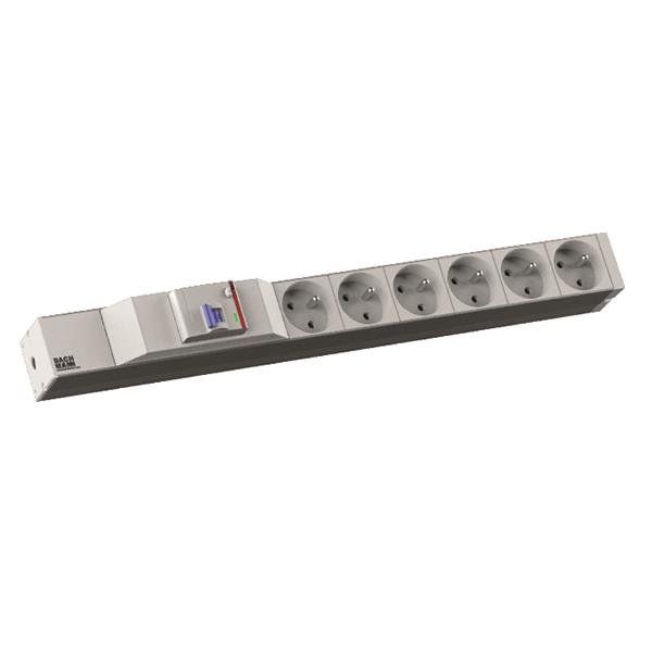 Bachmann - Power distribution unit (PDU) 19Zoll Steckdosenleiste 6f 333.4065 1HE, mit FI-Schalter