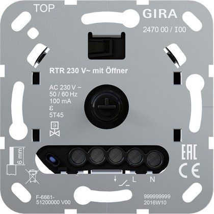 Gira - Raumthermostat Raumtemperaturregler 247000 230V Öffner Einsatz