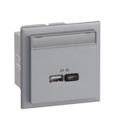 Schneider Electric - USB-Spannungsversorgung USB Ladestation A+C INS60523 2 Ausgänge Alu