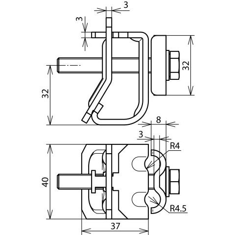 DEHN - Anschlussklemme für Blitzschutz Dachrinnenklemme DRKDUL8.10W1622ESTAL Al f.Wulst 16-22mm