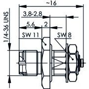 Telegärtner - Koax-Kupplung Einbauadapter R-SMA/U.FL 100024822 50Ohm (F-Revers./M) − 5 Stück