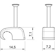 OBO Bettermann - Nagelschelle (für Kabel) Haft-Clip 2025 18 RW − 100 Stück