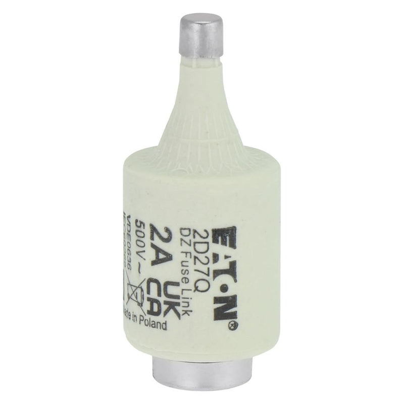 Eaton - D-Sicherungseinsatz Sicherungseinsatz Nieders. FUSE 2A DI#2D27Q 2A AC 500V 50kA − 25 Stück