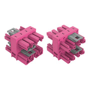 WAGO - Kompaktverteiler für steckbare Gebäudeinstallation 3-fach-Verteiler 4-polig 770-1736 Kod. B,pink − 50 Stück