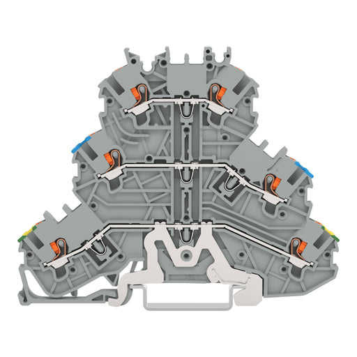 WAGO GmbH & Co. KG - Durchgangs-Reihenklemme Dreistockklemme 2200-3217 Drücker,gr − 40 Stück