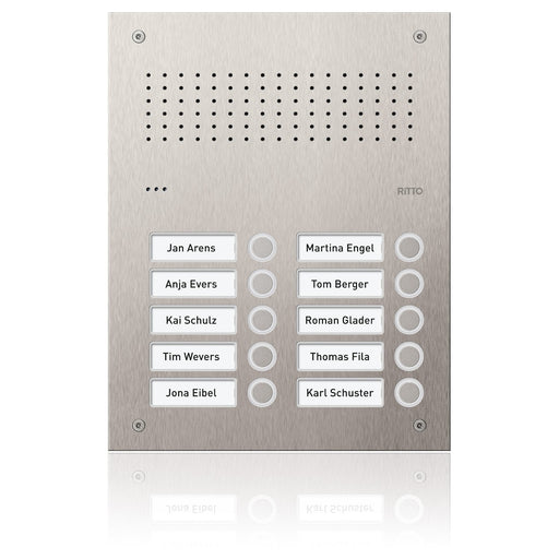 Ritto - Türstation für Türkommunikation Türstation Pur Edelstahl RGE1812225 Acero Audio10WE(2x5)