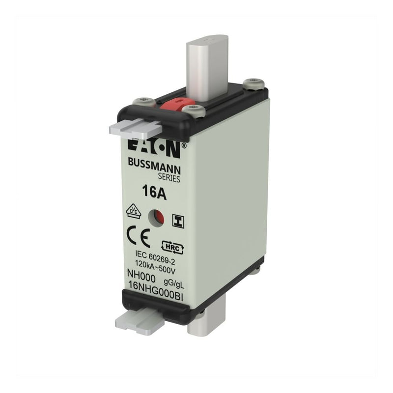 Eaton - Messersicherung Sicherungseinsatz Nieders. 16NHG000BI 16A AC 500V 120kA − 3 Stück