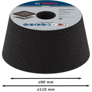 Bosch - Trenn-/Schleifscheibe PRO Metal Konischer 1608600234 Schleiftopf 90 x 110