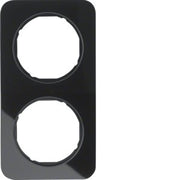 Berker - Abdeckrahmen Rahmen Glas/sw 10122116 2fach