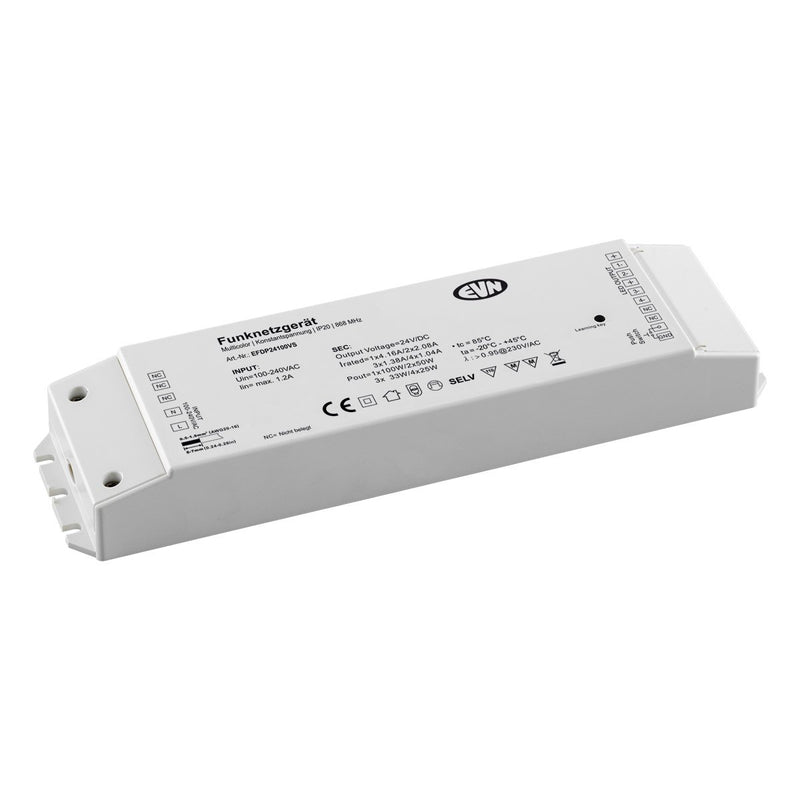 EVN Lichttechnik - Steuergerät für Leuchten Funk Multicolor-Empfänger EFDP24100VS inkl.Netzgerät