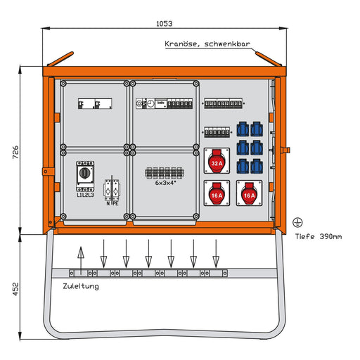 Walther Werke - Baustromverteiler Beleuchtungsverteiler WV0253BER1 44kVA